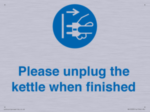 Please unplug the kettle when finished